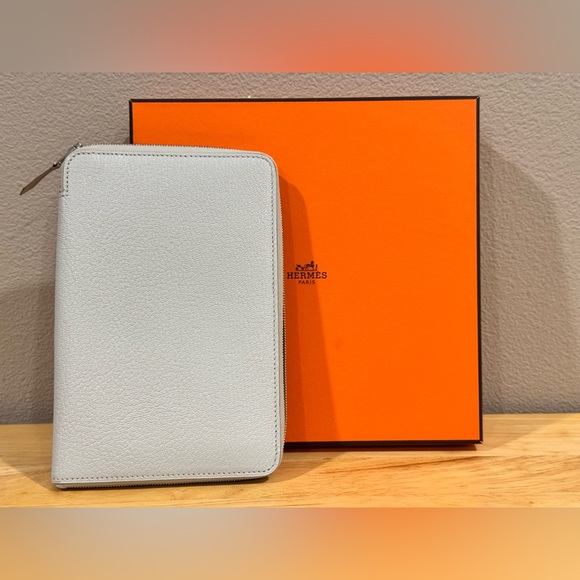 Hermes Azap Portefeuille Wallet Gris Perle Chevre Leather Palladium Hardware New - Picture 1 of 16